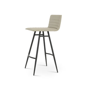 Soho Concept Corona Galata Upholstered Barstools & Counterstools - Stylish Leatherette With 2-year Guarantee! Black,Light Grey Steel Tubular Legs Soho-concept-dining-chair-11069