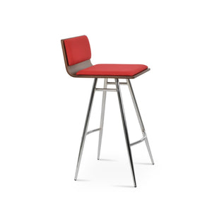Soho Concept Corona Galata Stylish Bar & Counter Stools With Chrome Legs, Removable Fabric Pads, 10-year Warranty Brass,Red,Walnut Steel Tubular Legs Soho-concept-dining-chair-11072