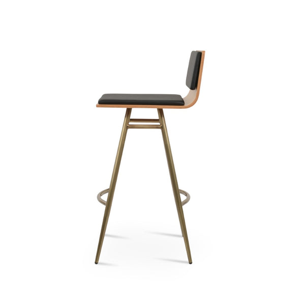 Soho Concept Corona Galata Upholstered Barstools & Counterstools - Stylish Leatherette With 2-year Guarantee! Brass,Black,Natural Steel Tubular Legs Soho-concept-dining-chair-11073