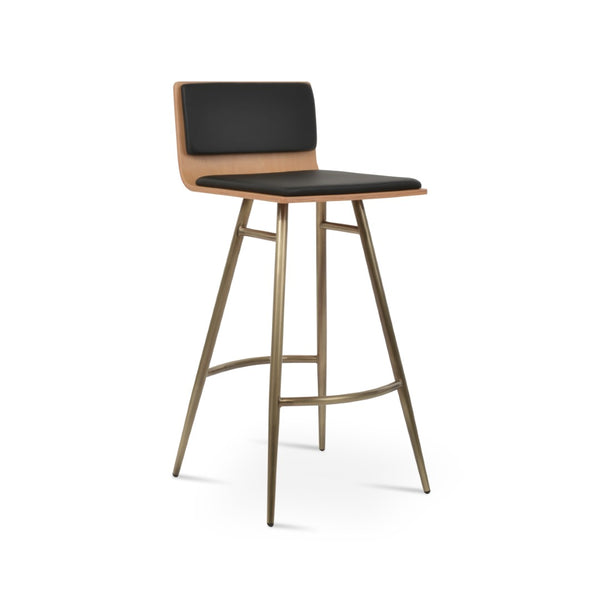 Soho Concept Corona Galata Upholstered Barstools & Counterstools - Stylish Leatherette With 2-year Guarantee! Brass,Black,Natural Steel Tubular Legs Soho-concept-dining-chair-11074