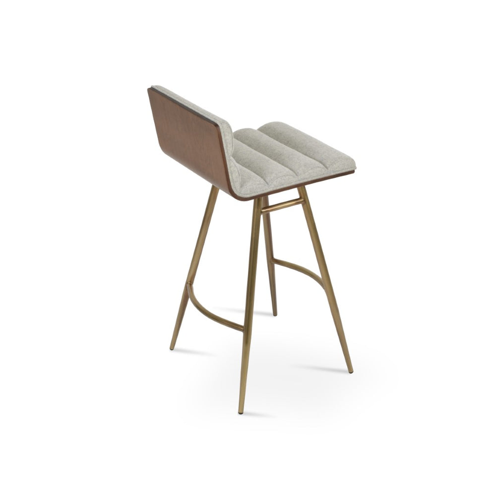 Soho Concept Corona Galata Barstools & Counterstools - Stylish Chrome, Brass, Or Black Legs With Custom Wool Pads Brass,Silver Steel Tubular Legs Soho-concept-dining-chair-07658