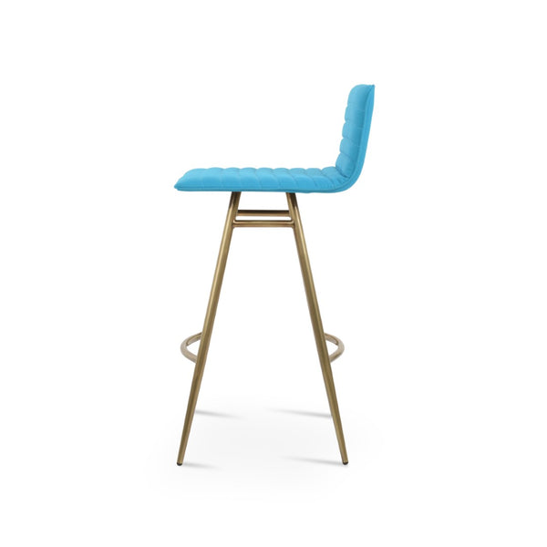 Soho Concept Corona Galata Full Upholstery Barstools & Counterstools - Luxurious Fabrics, 10-year Guarantee! Brass,Turquoise Steel Tubular Legs Soho-concept-dining-chair-11071