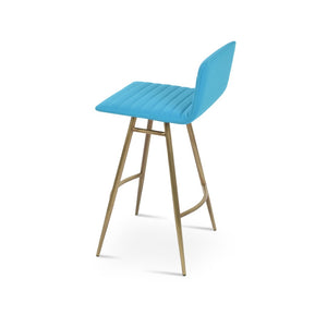 Soho Concept Corona Galata Full Upholstery Barstools & Counterstools - Luxurious Fabrics, 10-year Guarantee! Brass,Turquoise Steel Tubular Legs Soho-concept-dining-chair-07659
