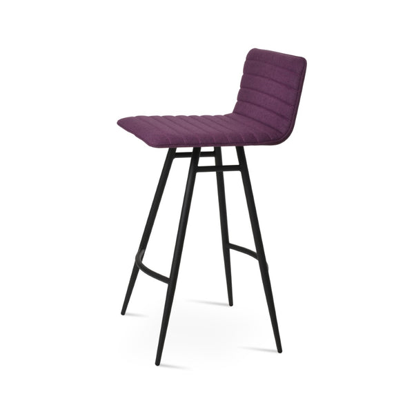 Soho Concept Corona Galata Barstools & Counterstools - Stylish Wool Upholstery, Chrome Finish & 10-year Warranty Black Steel Tubular Legs Soho-concept-dining-chair-11080