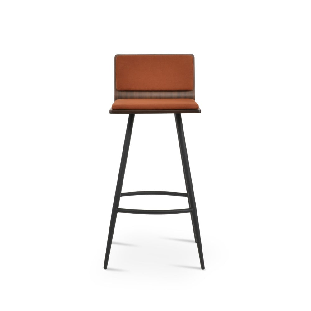 Soho Concept Corona Galata Stylish Bar & Counter Stools With Chrome Legs, Removable Fabric Pads, 10-year Warranty Black,Walnut Steel Tubular Legs Soho-concept-dining-chair-11077