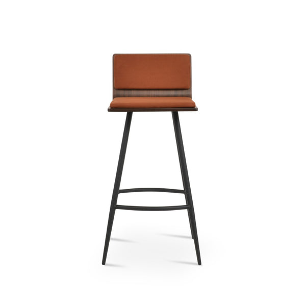 Soho Concept Corona Galata Stylish Bar & Counter Stools With Chrome Legs, Removable Fabric Pads, 10-year Warranty Black,Walnut Steel Tubular Legs Soho-concept-dining-chair-11077
