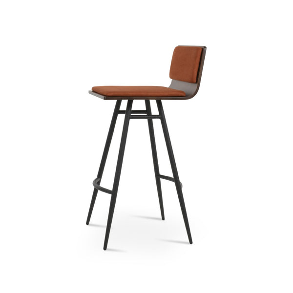 Soho Concept Corona Galata Stylish Bar & Counter Stools With Chrome Legs, Removable Fabric Pads, 10-year Warranty Black,Walnut Steel Tubular Legs Soho-concept-dining-chair-11078