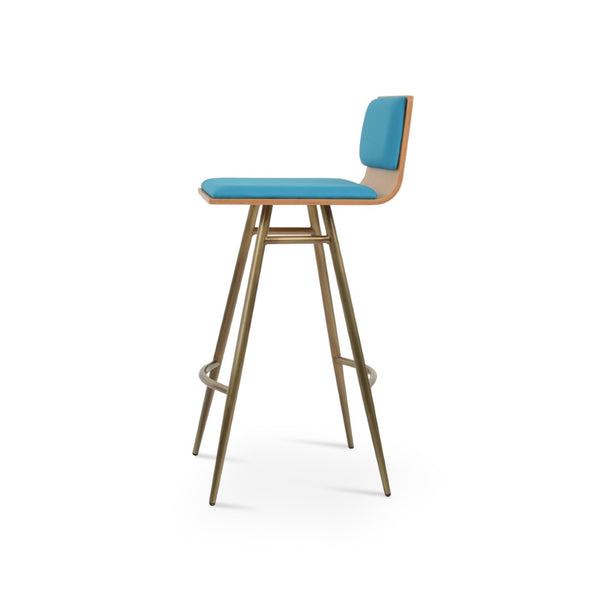 Soho Concept Corona Galata Stylish Bar & Counter Stools With Chrome Legs, Removable Fabric Pads, 10-year Warranty Brass,Turquoise,Natural Steel Tubular Legs Soho-concept-dining-chair-07660
