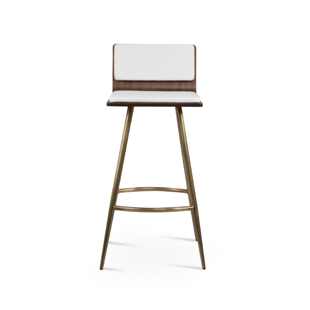 Soho Concept Corona Galata Upholstered Barstools & Counterstools - Stylish Leatherette With 2-year Guarantee! Brass,White,Walnut Steel Tubular Legs Soho-concept-dining-chair-11081