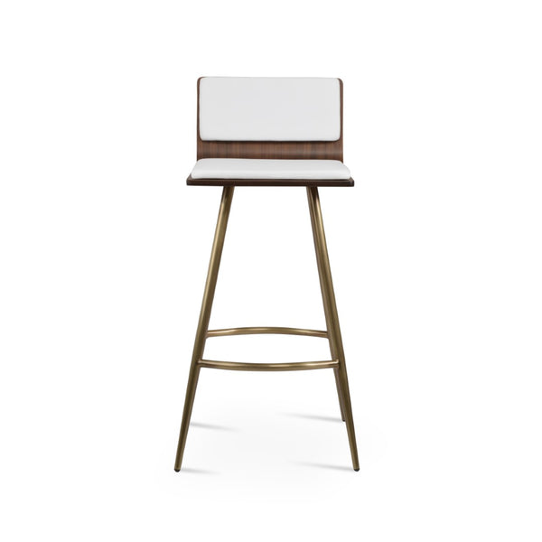 Soho Concept Corona Galata Upholstered Barstools & Counterstools - Stylish Leatherette With 2-year Guarantee! Brass,White,Walnut Steel Tubular Legs Soho-concept-dining-chair-11081