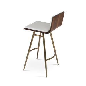 Soho Concept Corona Galata Upholstered Barstools & Counterstools - Stylish Leatherette With 2-year Guarantee! Brass,White,Walnut Steel Tubular Legs Soho-concept-dining-chair-11082