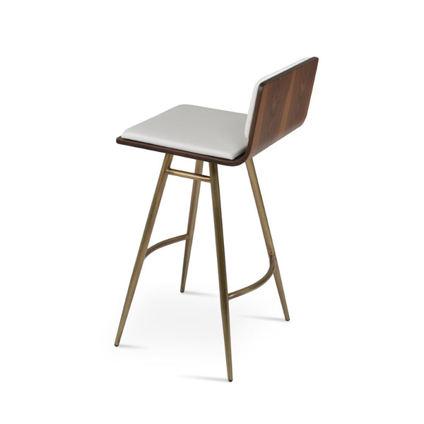 Soho Concept Corona Galata Upholstered Barstools & Counterstools - Stylish Leatherette With 2-year Guarantee! Brass,White,Walnut Steel Tubular Legs Soho-concept-dining-chair-11082
