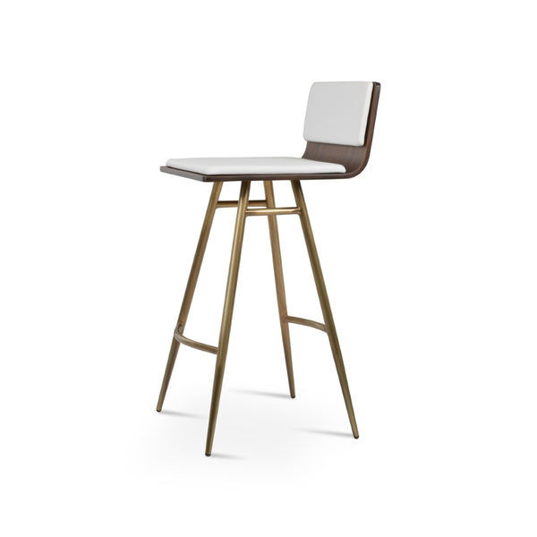 Soho Concept Corona Galata Upholstered Barstools & Counterstools - Stylish Leatherette With 2-year Guarantee! Brass,White,Walnut Steel Tubular Legs Soho-concept-dining-chair-11083
