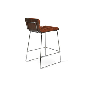 Soho Concept Corona Wire Barstools & Counterstools – Stylish Plywood Seat, Comfort Upholstery, 10-year Guarantee Chrome,Walnut  Soho-concept-dining-chair-06650