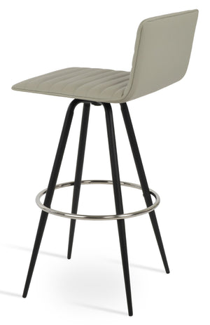 Soho Concept Corona Max Swivel Barstools & Counterstools - Plywood Seat With Soft Leatherette Upholstery Light Grey Steel Tubular Legs Black ,S.Steel ,Walnut Finish Soho-concept-dining-chair-11095