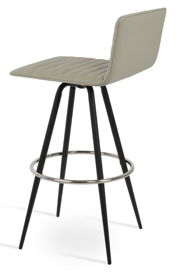 Soho Concept Corona Max Swivel Barstools & Counterstools - Plywood Seat With Soft Leatherette Upholstery Light Grey Steel Tubular Legs Black ,S.Steel ,Walnut Finish Soho-concept-dining-chair-11095
