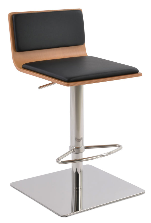 Soho Concept Corona Piston Barstools & Counterstools With Removable Leatherette Pad In Light Grey & Walnut Finish Chrome,Natural,Black  Soho-concept-dining-chair-11116