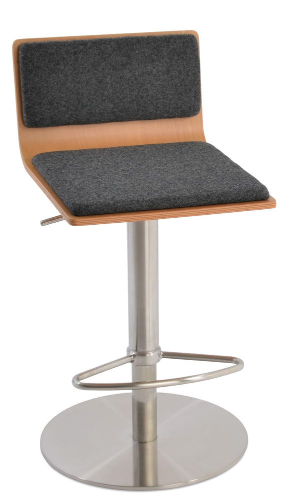Soho Concept Corona Piston Barstools & Counterstools With Removable Camira Wool Pads | 10-year Guarantee, Walnut Natural,Dark Grey  Soho-concept-dining-chair-11119