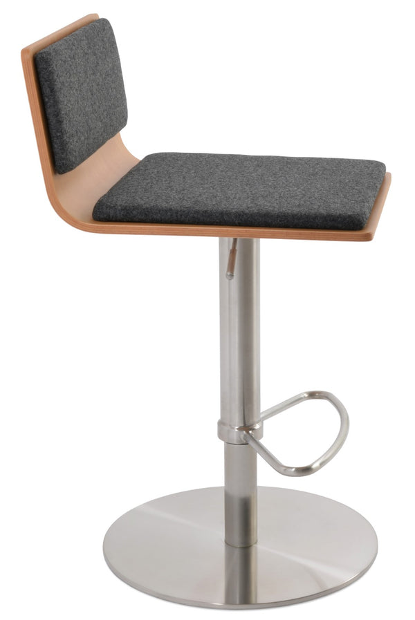 Soho Concept Corona Piston Barstools & Counterstools With Removable Camira Wool Pads | 10-year Guarantee, Walnut Natural,Dark Grey  Soho-concept-dining-chair-07669
