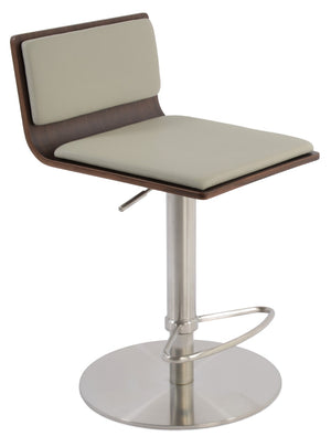 Soho Concept Corona Piston Barstools & Counterstools With Removable Leatherette Pad In Light Grey & Walnut Finish Walnut,Light Grey  Soho-concept-dining-chair-11118