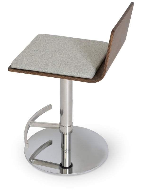 Soho Concept Corona Piston Barstools & Counterstools With Removable Camira Wool Pads | 10-year Guarantee, Walnut Walnut,Silver  Soho-concept-dining-chair-11106