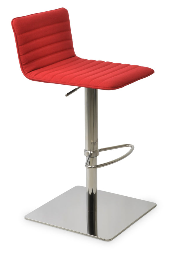 Soho Concept Corona Piston Stool - Adjustable Barstool With Durable Camira Fabric & Stylish Plywood Seat, 10-year Warranty Red,Chrome  Soho-concept-dining-chair-11104