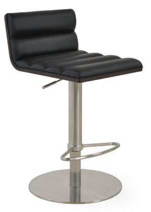 Soho Concept Corona Piston Barstools & Counterstools With Removable Leatherette Pad In Light Grey & Walnut Finish Walnut,Black  Soho-concept-dining-chair-11110