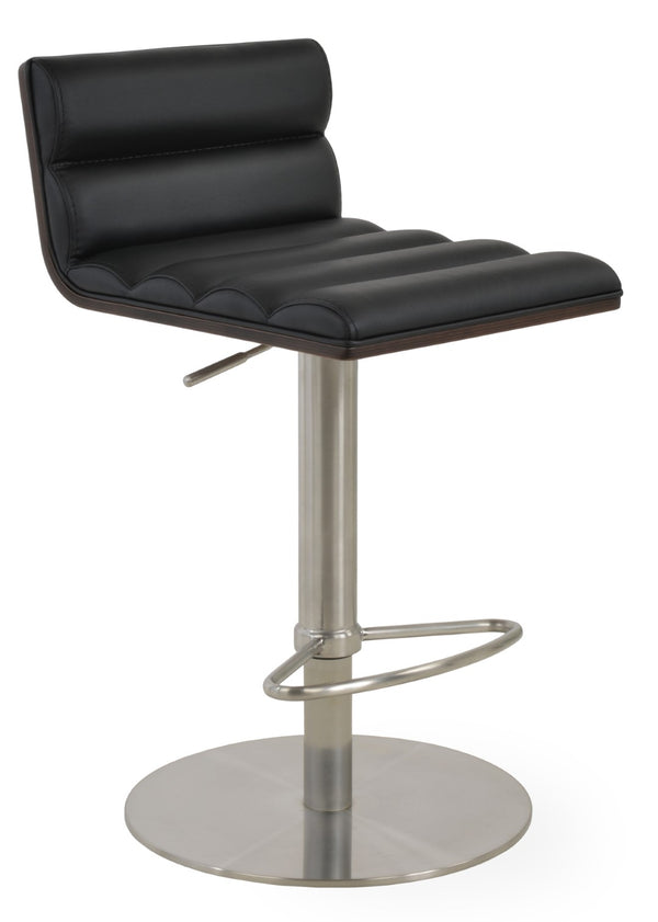 Soho Concept Corona Piston Barstools & Counterstools With Removable Leatherette Pad In Light Grey & Walnut Finish Walnut,Black  Soho-concept-dining-chair-11110
