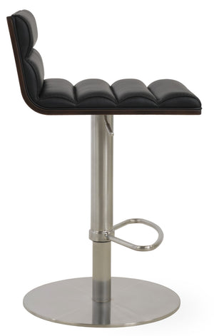 Soho Concept Corona Piston Barstools & Counterstools With Removable Leatherette Pad In Light Grey & Walnut Finish Walnut,Black  Soho-concept-dining-chair-11111