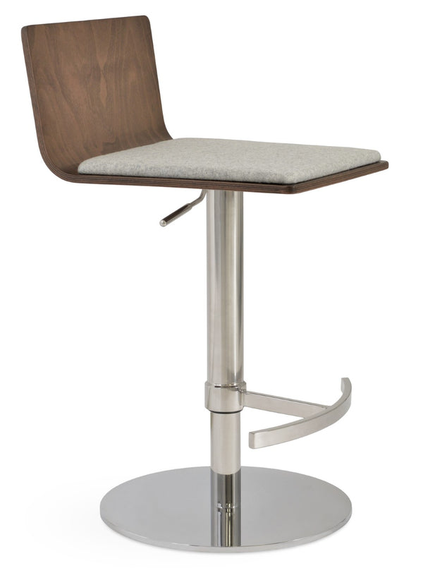 Soho Concept Corona Piston Barstools & Counterstools With Removable Camira Wool Pads | 10-year Guarantee, Walnut Walnut,Silver  Soho-concept-dining-chair-11113