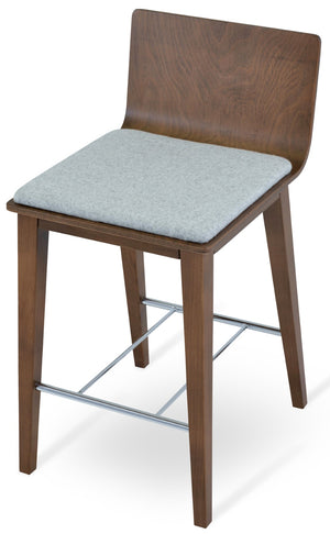 Soho Concept Corona Wood Barstools & Counterstools With Removable Camira Blazer Wool Pads – 10-year Guarantee! Silver,Walnut  Soho-concept-dining-chair-11120