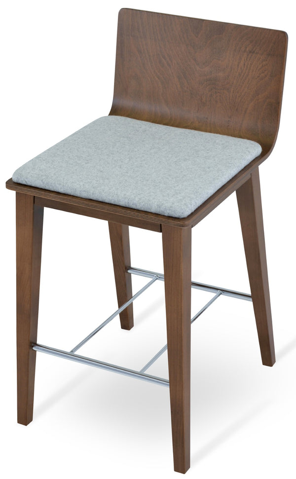 Soho Concept Corona Wood Barstools & Counterstools With Removable Camira Blazer Wool Pads – 10-year Guarantee! Silver,Walnut  Soho-concept-dining-chair-11120