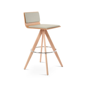 Soho Concept Corona Pyramid Barstools & Counterstools - Stylish Wood Swivel Design, Removable Fabric Pads, 10-year Guarantee Natural,Light Grey  Soho-concept-dining-chair-11140