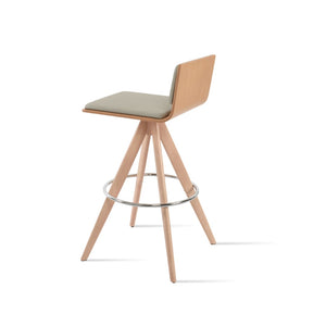 Soho Concept Corona Pyramid Barstools & Counterstools - Stylish Wood Swivel Design, Removable Fabric Pads, 10-year Guarantee Natural,Light Grey  Soho-concept-dining-chair-11141
