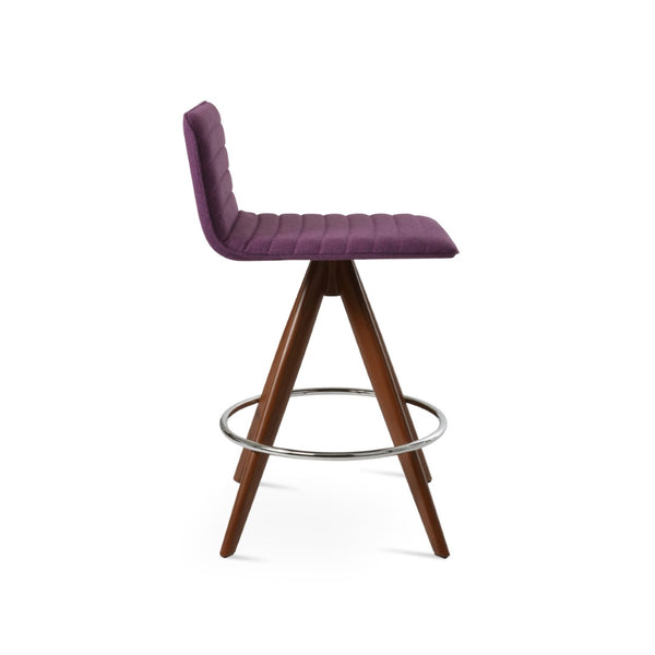Soho Concept Corona Pyramid-mw Full Upholstered Swivel Barstools With Metal Bases & 10-year Warranty, Natural Finish Walnut  Soho-concept-dining-chair-11143