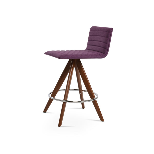 Soho Concept Corona Pyramid-mw Swivel Barstools & Counterstools In Camira Blazer Wool, 10-year Warranty, Stylish Design Walnut  Soho-concept-dining-chair-06654