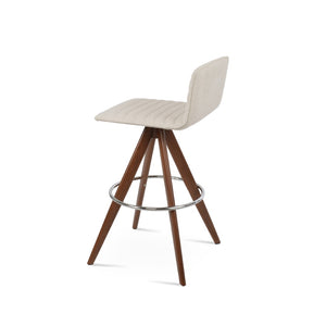 Soho Concept Corona Pyramid Barstools & Counterstools - Stylish Wood Swivel Design, Removable Fabric Pads, 10-year Guarantee Walnut,White  Soho-concept-dining-chair-11134