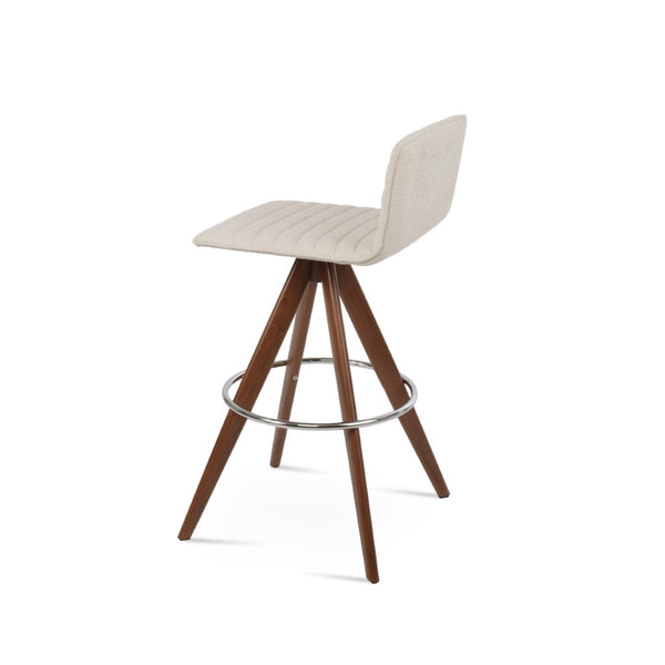 Soho Concept Corona Pyramid Barstools & Counterstools - Stylish Wood Swivel Design, Removable Fabric Pads, 10-year Guarantee Walnut,White  Soho-concept-dining-chair-11134