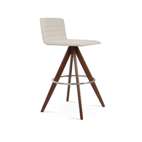Soho Concept Corona Pyramid Barstools & Counterstools - Stylish Wood Swivel Design, Removable Fabric Pads, 10-year Guarantee Walnut,White  Soho-concept-dining-chair-07673