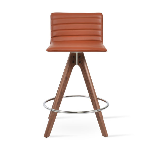 Soho Concept Corona Pyramid Barstools & Counterstools - Stylish Wood Swivel Design, Removable Fabric Pads, 10-year Guarantee Cinnamon  Soho-concept-dining-chair-11138