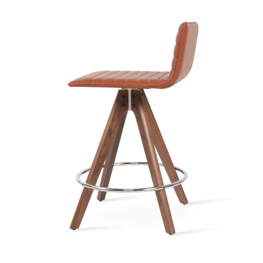 Soho Concept Corona Pyramid Barstools & Counterstools - Stylish Wood Swivel Design, Removable Fabric Pads, 10-year Guarantee Walnut,Turquoise  Soho-concept-dining-chair-07674