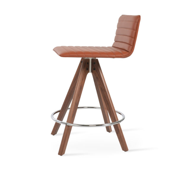 Soho Concept Corona Pyramid Barstools & Counterstools - Stylish Wood Swivel Design, Removable Fabric Pads, 10-year Guarantee Cinnamon  Soho-concept-dining-chair-06652
