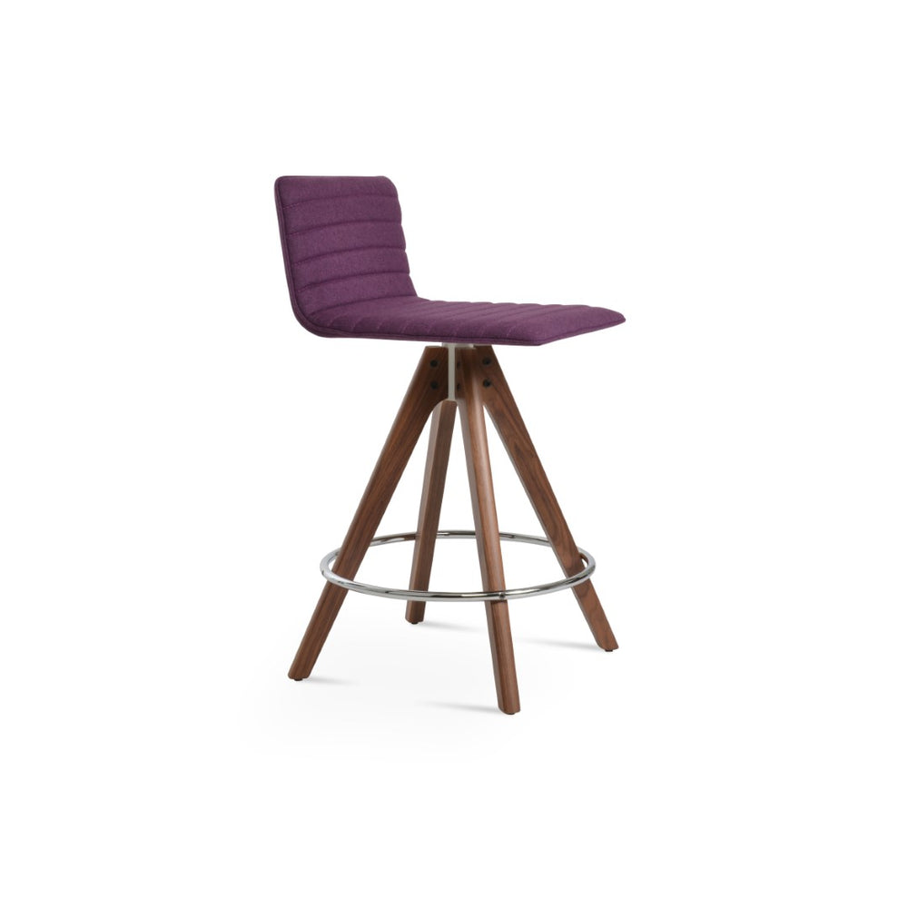 Soho Concept Corona Pyramid Barstools & Counterstools With Removable Camira Wool Pad - 10-year Guarantee! Walnut,Dark Grey  Soho-concept-dining-chair-10868
