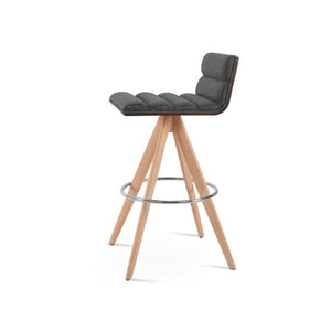 Soho Concept Corona Pyramid Barstools With Comfort Upholstery, Swivel Design & 10-year Guarantee – Stylish Seating Natural,Walnut,Dark Grey  Soho-concept-dining-chair-11127