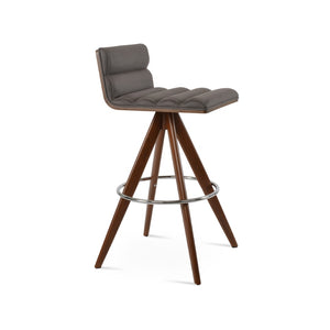 Soho Concept Corona Pyramid Barstools & Counterstools - Stylish Wood Swivel Design, Removable Fabric Pads, 10-year Guarantee Walnut,Grey  Soho-concept-dining-chair-11125