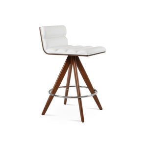 Soho Concept Corona Pyramid Swivel Barstools & Counterstools – Elegant Wood Bases With Soft Leatherette Seats Walnut,White  Soho-concept-dining-chair-11131