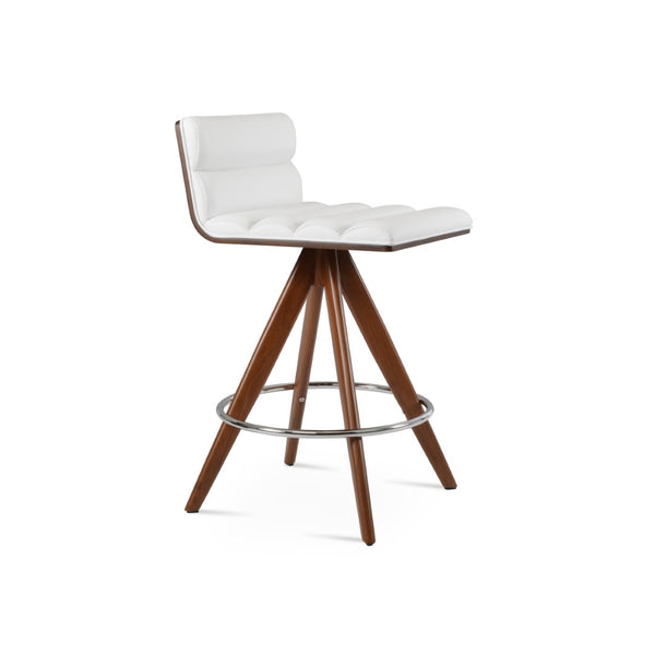 Soho Concept Corona Pyramid Swivel Barstools & Counterstools – Elegant Wood Bases With Soft Leatherette Seats Walnut,White  Soho-concept-dining-chair-11131