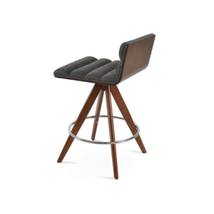 Soho Concept Corona Pyramid Barstools With Comfort Upholstery, Swivel Design & 10-year Guarantee – Stylish Seating Walnut,Dark Grey  Soho-concept-dining-chair-11130