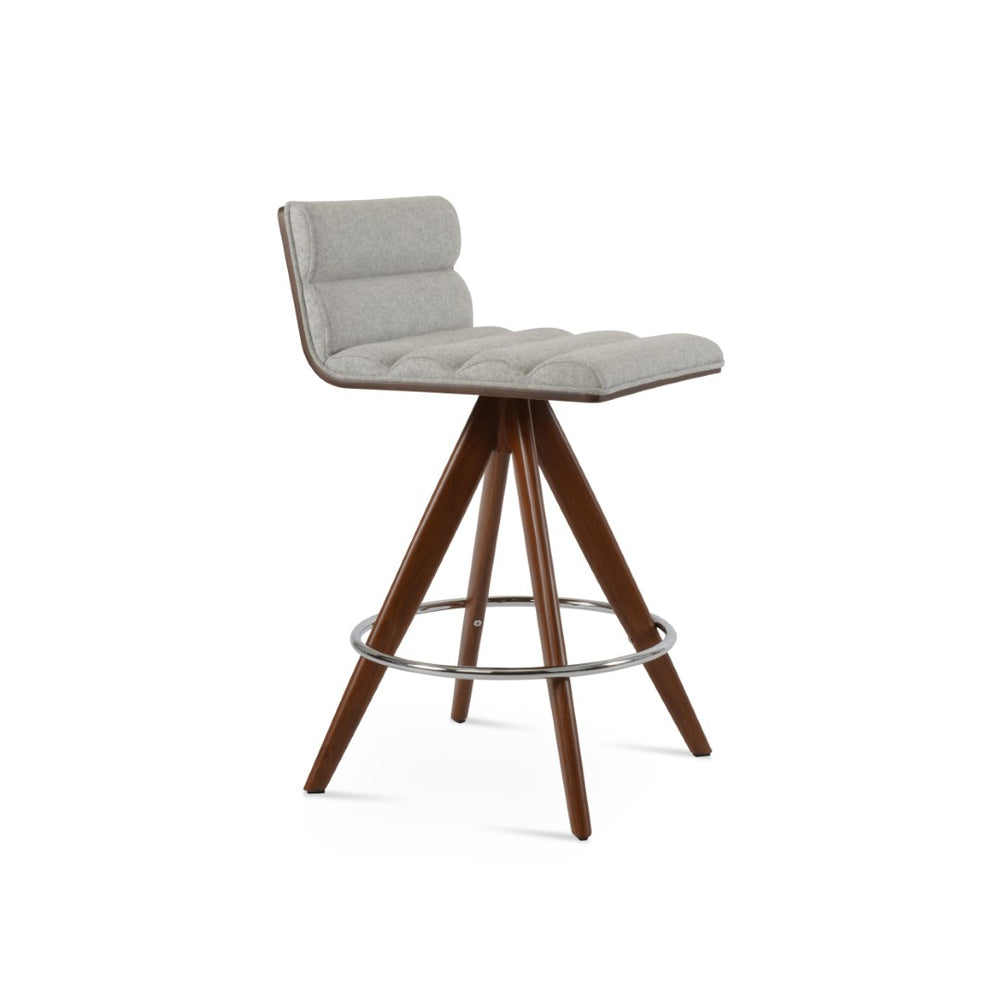 Soho Concept Corona Pyramid Barstools With Comfort Upholstery, Swivel Design & 10-year Guarantee – Stylish Seating Walnut,Dark Grey  Soho-concept-dining-chair-11130