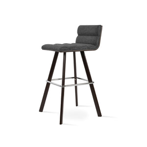 Soho Concept Corona Wood Barstools & Counterstools - Stylish Plywood Seats With Plush Upholstery & 10-year Warranty Walnut,Dark Grey  Soho-concept-dining-chair-06655